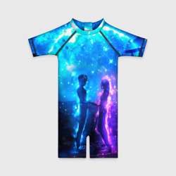 Детский купальный костюм 3D Внеземная пара луна ночь