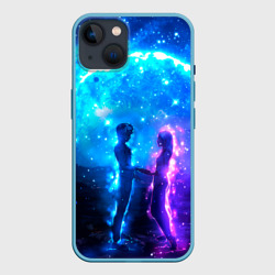 Чехол для iPhone 14 Внеземная пара луна ночь