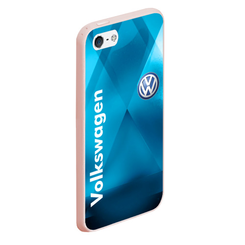 Чехол для iPhone 5/5S матовый Volkswagen, цвет светло-розовый - фото 3