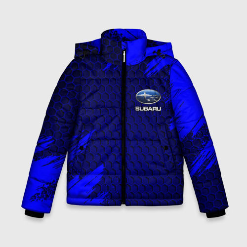 Зимняя куртка для мальчиков 3D Subaru, цвет светло-серый