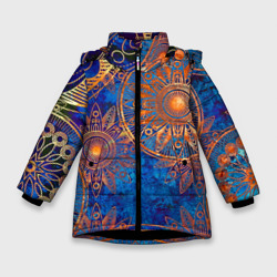 Зимняя куртка для девочек 3D Золотые детали