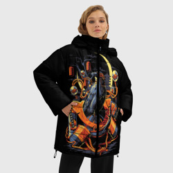 Женская зимняя куртка Oversize Ворон стимпанк - фото 2