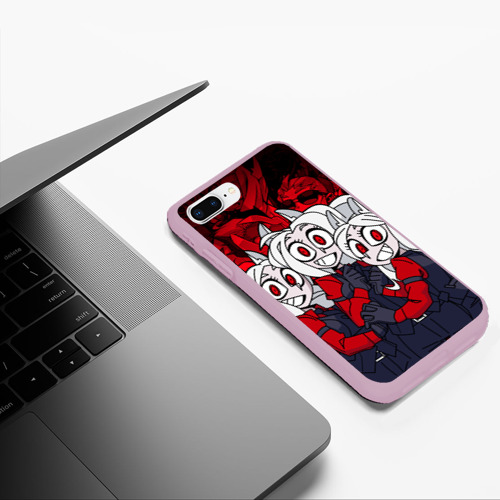 Чехол для iPhone 7Plus/8 Plus матовый Helltaker Cerberus, цвет розовый - фото 5