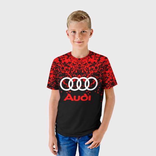 Детская футболка 3D с принтом AUDI, фото на моделе #1