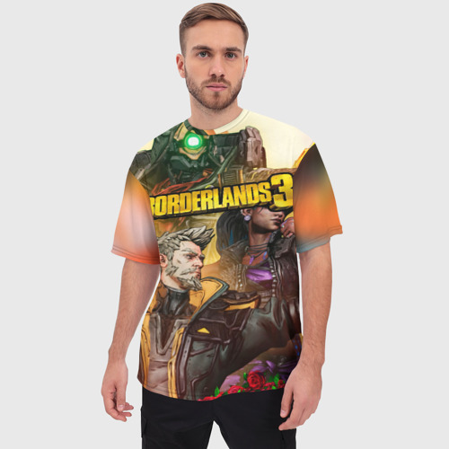 Мужская футболка oversize 3D Borderlands 3 - Зейн Флинт, цвет 3D печать - фото 3