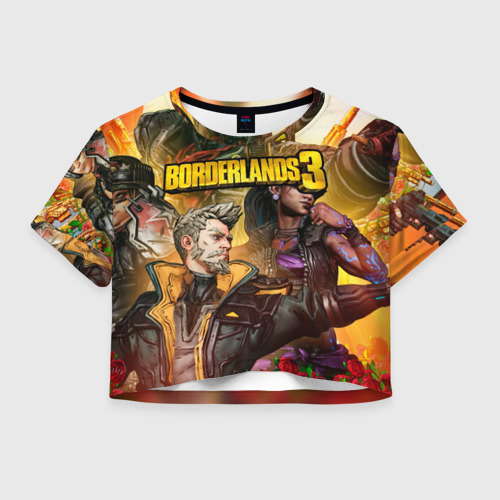 Женская футболка Crop-top 3D Borderlands 3 - Зейн Флинт, цвет 3D печать