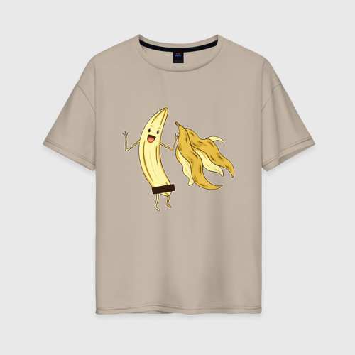 Женская футболка хлопок Oversize Голый Банан, цвет миндальный