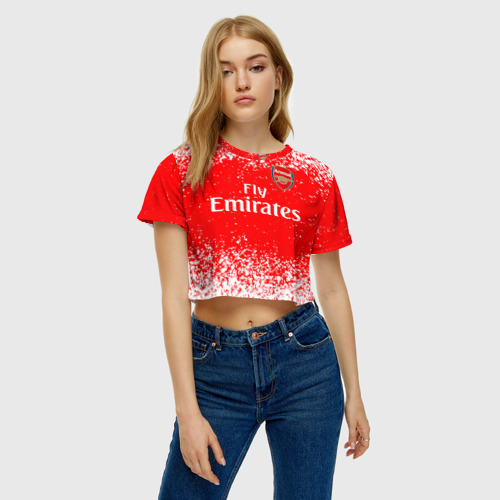 Женская футболка Crop-top 3D ARSENAL., цвет 3D печать - фото 3