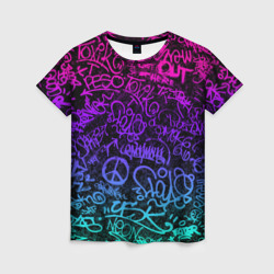Женская футболка 3D Граффити Neon