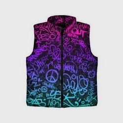 Детский жилет утепленный 3D Граффити Neon