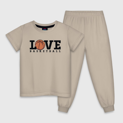 Детская пижама хлопок Love Basketball, цвет миндальный