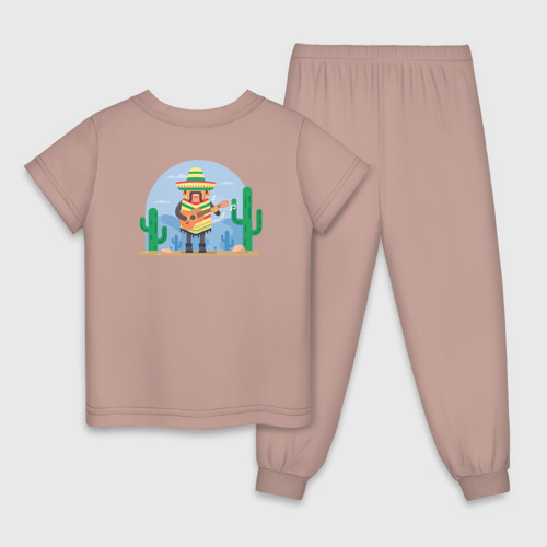 Детская пижама хлопок Mexico, цвет пыльно-розовый - фото 2