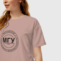 Женская футболка хлопок Oversize МГУ - фото 2