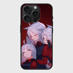 Чехол силиконовый для Apple iPhone 15 Pro матовый Cerberus обнимаются втроем Helltaker
