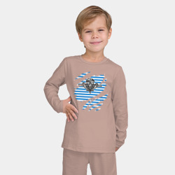 Детская пижама с лонгсливом хлопок Рваная тельняшка - фото 2
