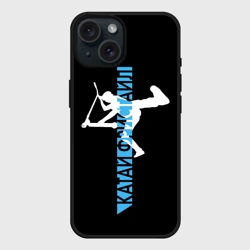 Чехол силиконовый для Apple iPhone 15 матовый Самокат фристайл КатайФристайл