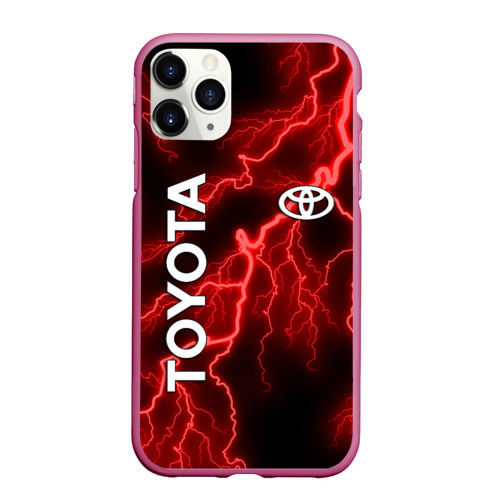 Чехол для iPhone 11 Pro Max матовый Toyota, цвет малиновый