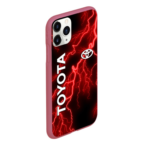 Чехол для iPhone 11 Pro Max матовый Toyota, цвет малиновый - фото 3