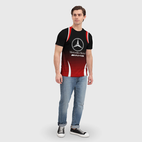 Мужская футболка 3D Mercedes-Benz, цвет 3D печать - фото 5