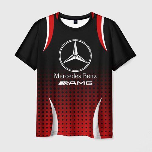 Мужская футболка с принтом Mercedes-Benz, вид спереди №1