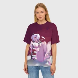 Женская футболка oversize 3D Хеллтейкер - демон Здрада обнаженная - фото 2