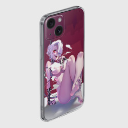Чехол для iPhone 15 силиконовый с защитой камеры Хеллтейкер - демон Здрада обнаженная - фото 2