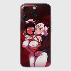 Чехол для iPhone 15 Pro силиконовый с защитой камеры Хеллтейкер - секси демоны Азазель и Модеус