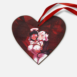 Деревянная игрушка Сердце Хеллтейкер - секси демоны Азазель и Модеус