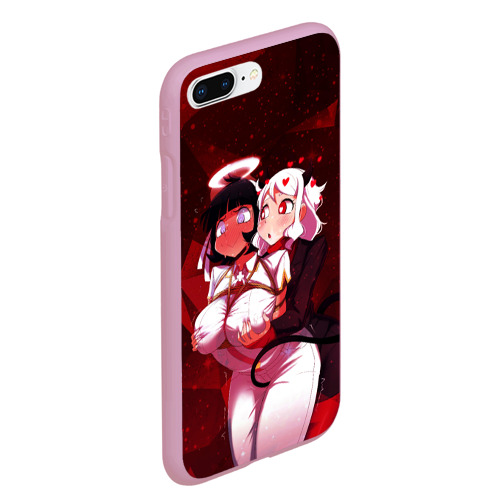 Чехол для iPhone 7Plus/8 Plus матовый Хеллтейкер - секси демоны Азазель и Модеус, цвет розовый - фото 3