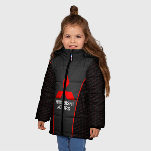 Зимняя куртка для девочек 3D Mitsubishi форма, цвет светло-серый - фото 3