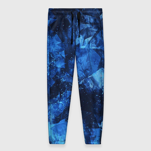 Женские брюки 3D с принтом Blue Abstraction, вид спереди #2