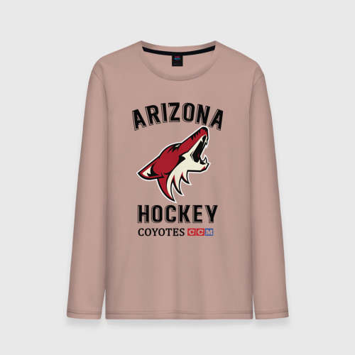 Мужской лонгслив хлопок Arizona Coyotes, цвет пыльно-розовый