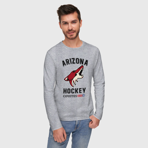 Мужской лонгслив хлопок Arizona Coyotes, цвет меланж - фото 3