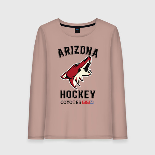 Женский лонгслив хлопок Arizona Coyotes, цвет пыльно-розовый