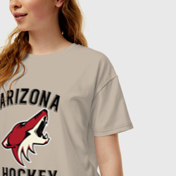 Женская футболка хлопок Oversize Arizona Coyotes - фото 2