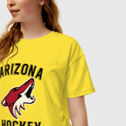 Женская футболка хлопок Oversize Arizona Coyotes - фото 2