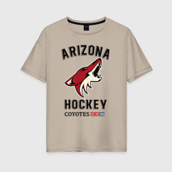 Женская футболка хлопок Oversize Arizona Coyotes