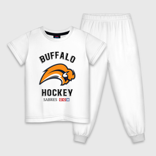 Детская пижама хлопок BUFFALO SABRES NHL, цвет белый