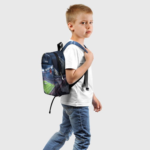 Детский рюкзак 3D с принтом FC MILAN, вид сзади #1