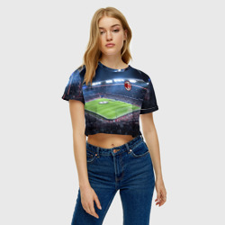 Женская футболка Crop-top 3D FC Milan - фото 2