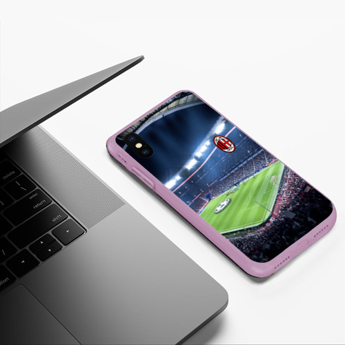 Чехол для iPhone XS Max матовый FC Milan, цвет сиреневый - фото 5