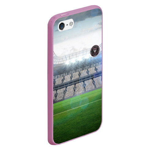 Чехол для iPhone 5/5S матовый FC INTER MIAMI., цвет розовый - фото 3