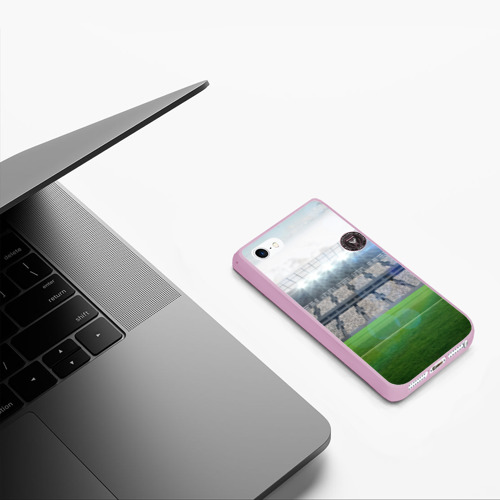 Чехол для iPhone 5/5S матовый FC INTER MIAMI., цвет розовый - фото 5