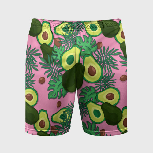 Мужские шорты спортивные avocado, цвет 3D печать