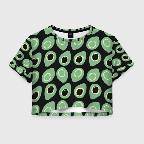 Женская футболка Crop-top 3D avocado