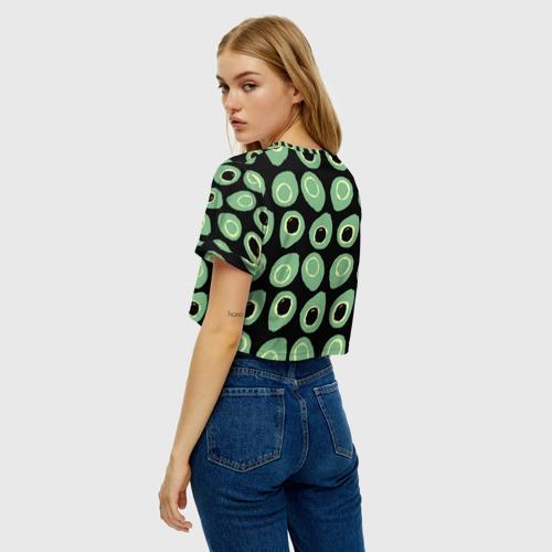 Женская футболка Crop-top 3D avocado, цвет 3D печать - фото 5