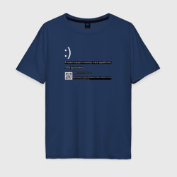 Мужская футболка хлопок Oversize Синий экран