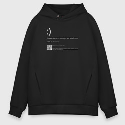 Мужское худи Oversize хлопок Синий экран