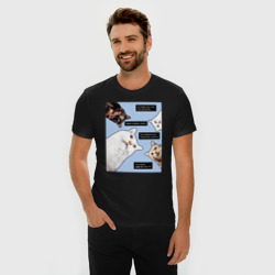 Мужская футболка хлопок Slim Коты программиста все уронили - фото 2