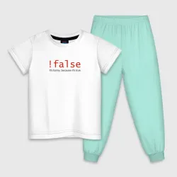 Детская пижама с белой футболкой !false = true